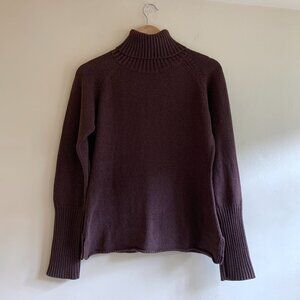 VINTAGE The Limited Brown Turtleneck Sweater Ribbed Arms Women's M/L